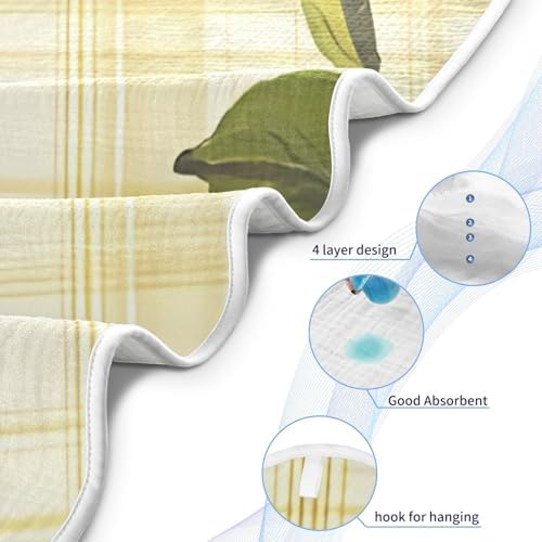 BOESI Graffiti Lemon Pattern Baby Hooded Towel