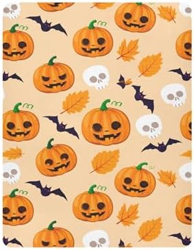 Qilmy Halloween Pumpkins Crib Sheet for Kids Soft Breathable Fitted Sheet