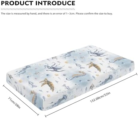 Colorful Underwater Animal Crib Sheet 28x52