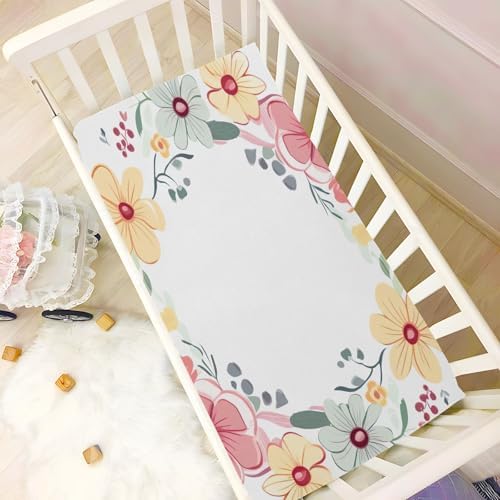 Wajiw Crib Sheets Soft Breathable Fitted 28x52In 1