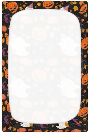 Qilmy Halloween Ghosts Fitted Crib Sheet for Boys and Girls