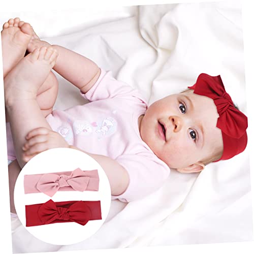 SECFOU Girls Bow Headband 2 Pack Newborn Baby Comfortable Stylish