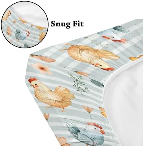 Cute Chicken Butterfly Pattern Baby Crib Sheet 28x52
