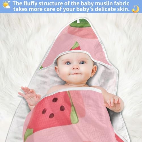 PaChyLuu Watermelon Slice Baby Hooded Towel 35x35 Inch