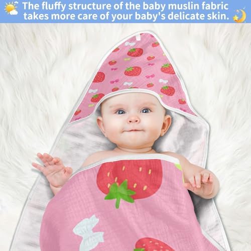 Bulletgxll Hooded Baby Towel 35x35 Inch Soft Cotton