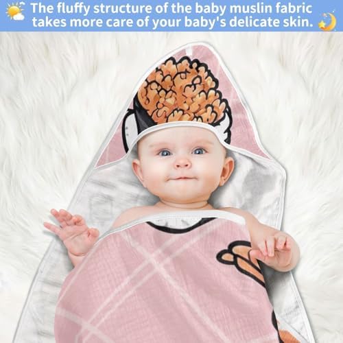 PaChyLuu Sushi and Cats Hooded Towel for Babies