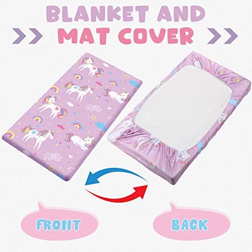 Mixweer 4 Pcs Toddler Crib Fitted Sheets Nap Mat Cover
