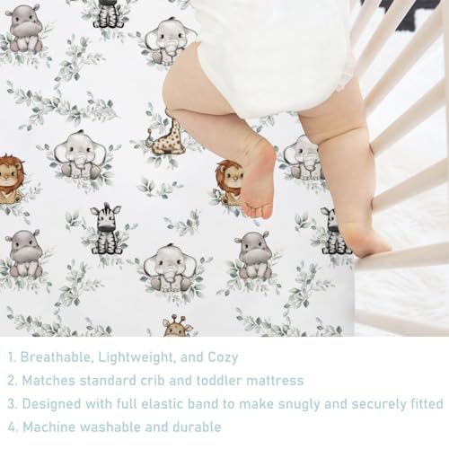 Hwmmbh Baby Jungle Safari Crib Sheet Set