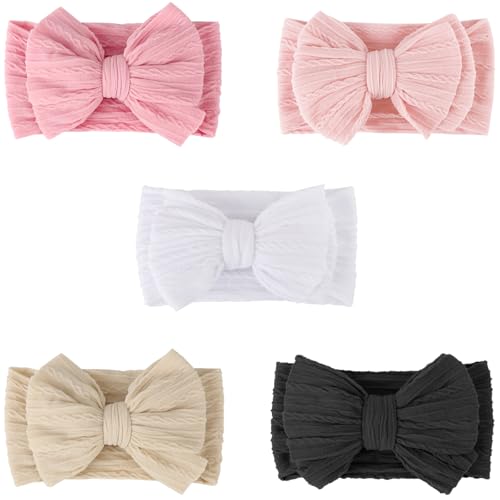 DRESHOW BQUBO 5 Pack Baby Headbands with Bows