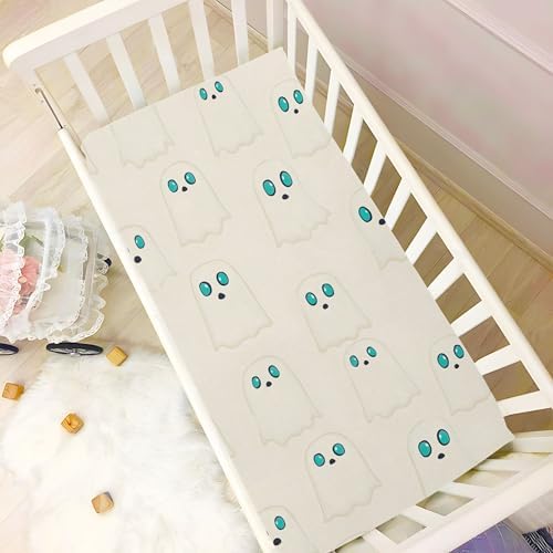Qilmy Cartoon Ghosts Crib Sheet for Babies