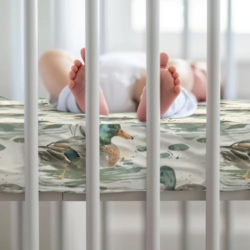 Cute Ducks Pattern Crib Sheets for Boys Girls