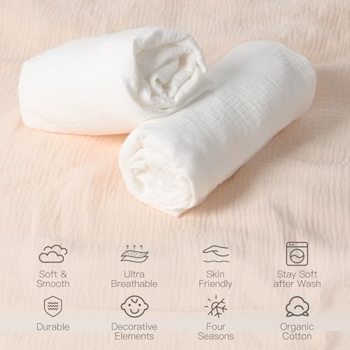 Amrcbb Organic Crib Sheets 2 Pack for Baby Girls Boys