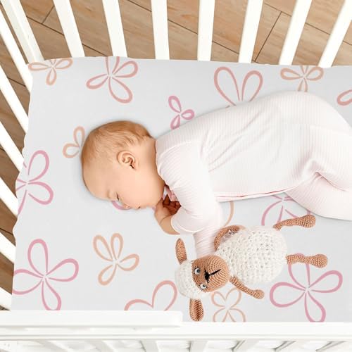 Pastel Flower Bows Crib Sheets for Baby Toddler