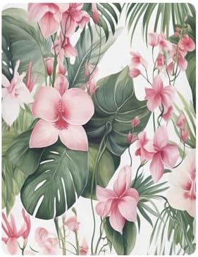 Qilmy Tropical Palm Flower Crib Sheet for Baby
