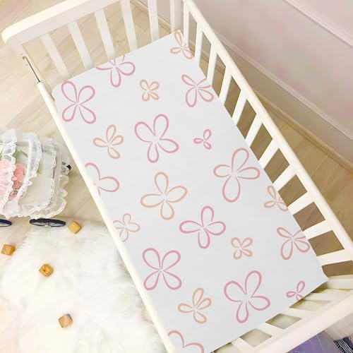 Pastel Flower Bows Crib Sheets for Baby Toddler