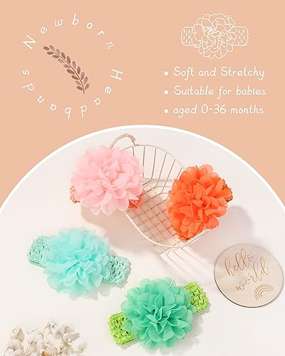 Jollybows 18pcs Baby Girls Headband with Flower Chiffon