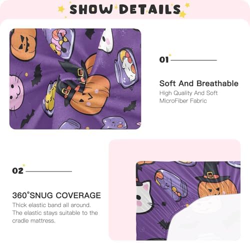 Qilmy Kawaii Pumpkins Fitted Crib Sheet for Baby