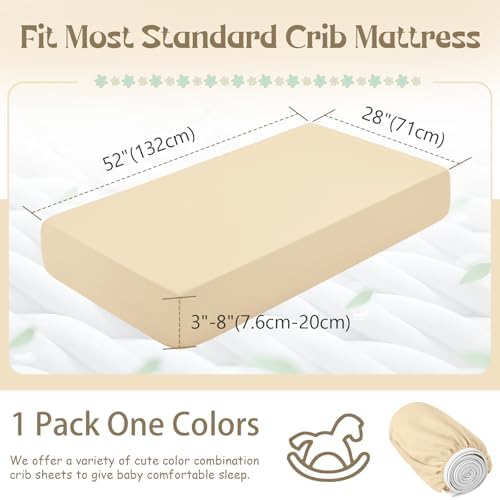 SiinvdaBZX Bamboo Viscose Crib Sheet 52x28