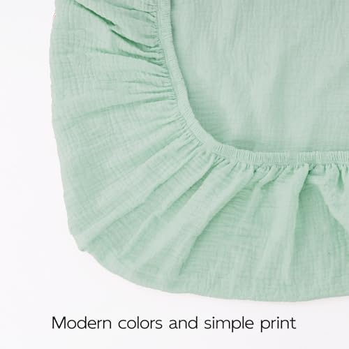 100 Cotton Extra Soft Muslin Crib Sheet Green 28x52