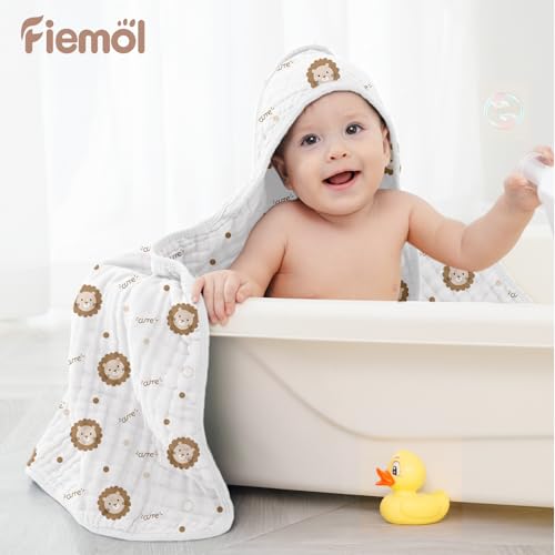 FIEMOL Baby Bath Towels with Hood 2 Pack