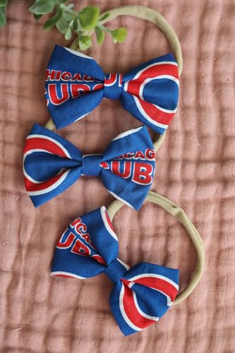 Chicago Baseball Newborn Baby Girl Headband Bow - Made in USA 1