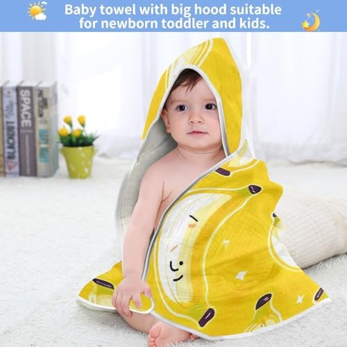 PaChyLuu Cute Bananas Baby Hooded Towel 35x35 Inch
