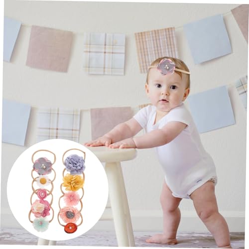 CIMAXIC 10-Pack Safe Baby Headband Set with Flower Headdress