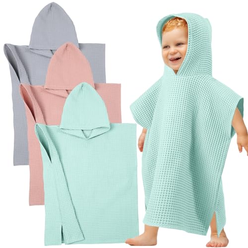 3 Pcs Hooded Poncho Towels for Kids