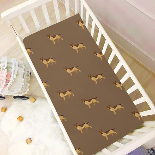 KICPOAY Shepherd Brown Crib Sheets Stretchy Playard Sheets for Baby Toddler