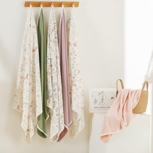 GRSSDER 2 Pack Baby Hooded Towels for Newborn