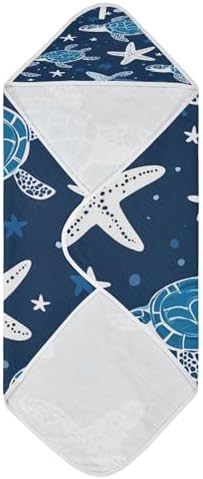 BOESI Doodle Turtle Star Baby Bath Towel - 30x30in