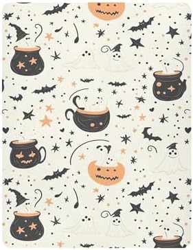 Qilmy Cartoon Witches Ghosts Crib Sheet for Girls and Boys