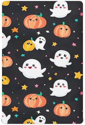 Qilmy Ghost Pattern Fitted Crib Sheet for Boys and Girls