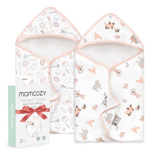 Momcozy Best Wishes Baby Towel Set with Hood - Soft Absorbent