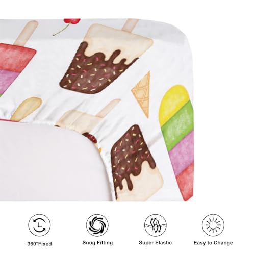 KASTLEE Funny Ice Cream and Popsicles Crib Sheet