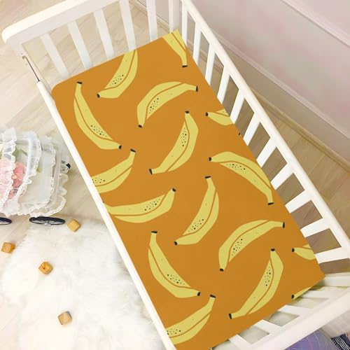 Tropical Banana Doodle Crib Sheets for Baby Toddlers