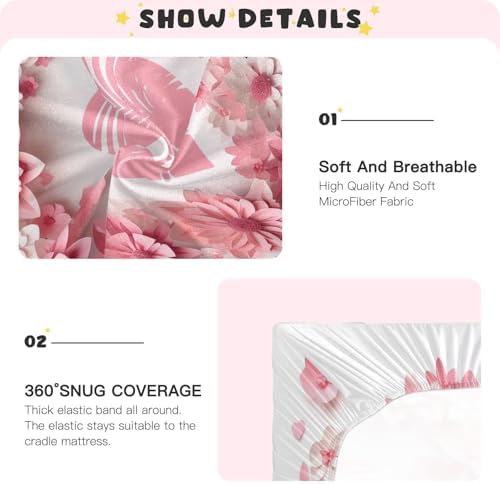 Wajiw Crib Sheets for Girls and Boys 28x52In Standard Size