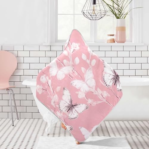 PaChyLuu Butterfly Baby Hooded Towel Soft Cotton 30x30 Inch