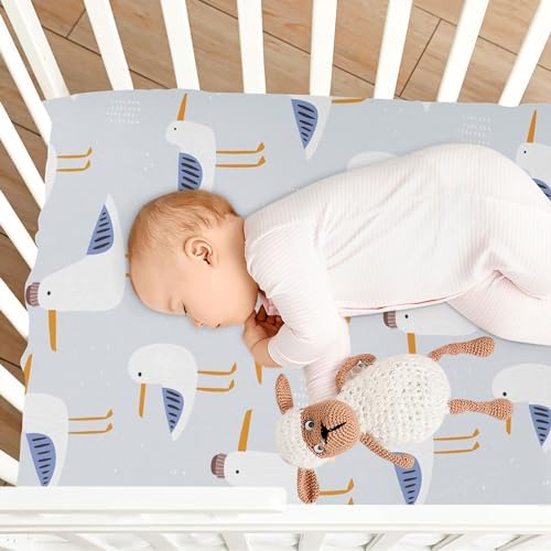 Qilmy Seagulls Crib Sheet - Soft Breathable for Baby
