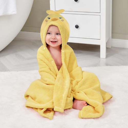 FUBANRAY Toddler Bath Towel 2-Pack Hooded with Cute Animal Design