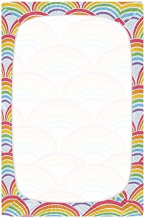 KICPOAY Fitted Crib Sheets Rainbow Stretchy Playard Sheets for Baby Toddler