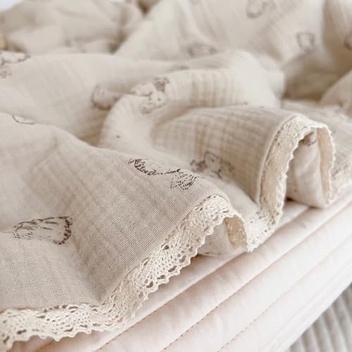 BuLuTu Toddler Blanket Rabbit Pattern 60x80 Inches