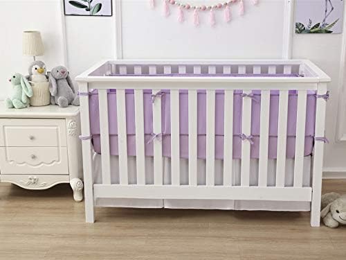 Belsden 3 Pack Crib Sheets Set Light Purple Pink White