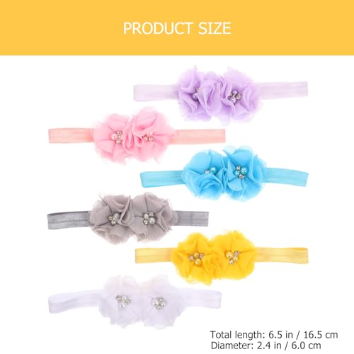 DECHOUS 6Pcs Flower Headbands for Baby Hair Ties