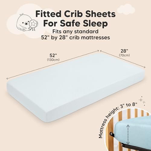 KeaBabies 2-Pack Fitted Crib Sheets - Glacier