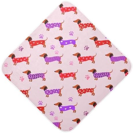 BOESI Doodle Dachshund Baby Bath Towel 35x35in