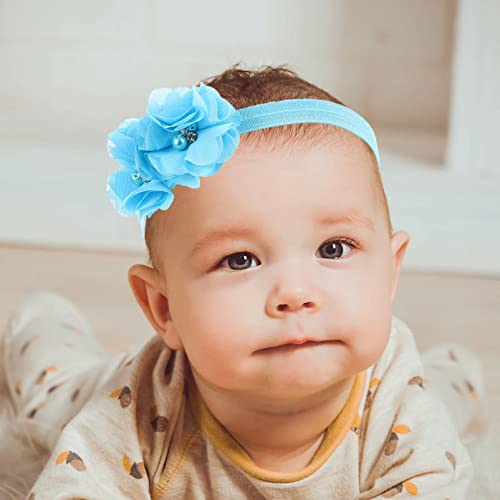 DECHOUS 6Pcs Flower Headbands for Baby Hair Ties