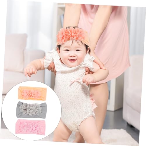 LIFKOME 3pcs Floral Bow Headband for Baby Girls 1