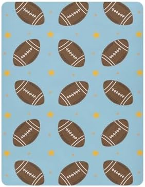 KICPOAY Blue Footballs Crib Sheets Stretchy Playard Sheets for Baby