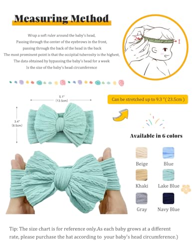 ZURLEFY Nylon Blue Baby Headbands Bows